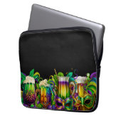 明るい色のフェスティバルマルディグラス飲料 ラップトップスリーブ (正面左)