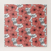 明るい色のフローラスケッチ、シームレス。 ジグソーパズル (縦)