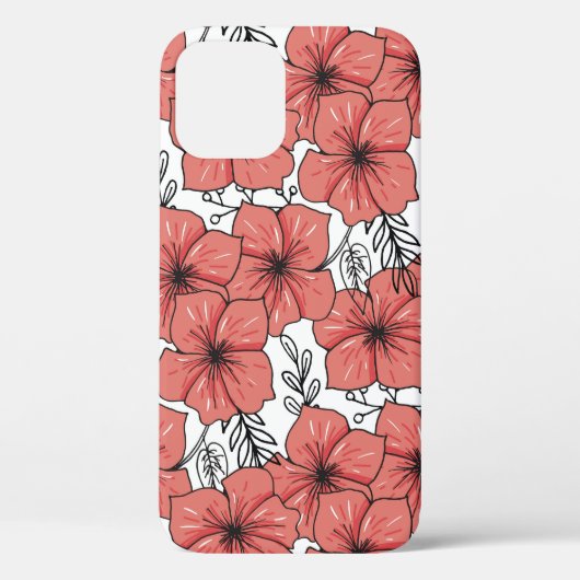 明るい色のフローラスケッチ、シームレス。 Case-Mate iPhoneケース (裏面)