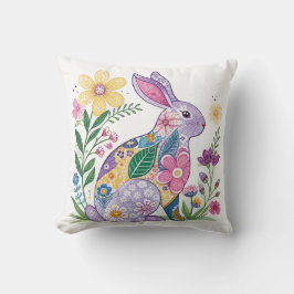 明るい色のフローラバニー クッション