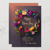 明るい色のフローラリース名デイカード シーズンカード (正面/裏面)