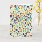 明るい色のフローラ水色カ空白のード カード (黄色い花)