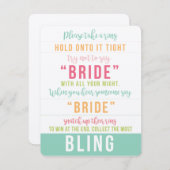 明るい色のブライダルシャワーきらきら光るゲームの向き 招待状 (正面/裏面)