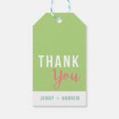 明るい色のブライダルシャワーサンキューギフトラベル ギフトタグ (裏面)