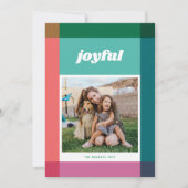 明るい色のブロックフレーム1フォトクリスマスカード シーズンカード (正面)