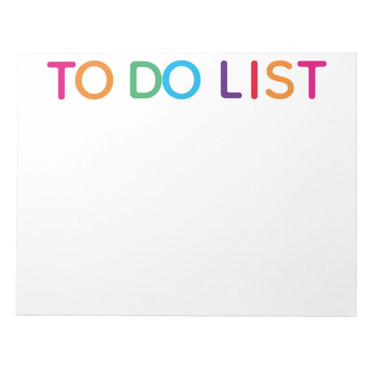 明るい色のブロック数々のプリントをリストするには11 x 8.5 ノートパッド (正面)