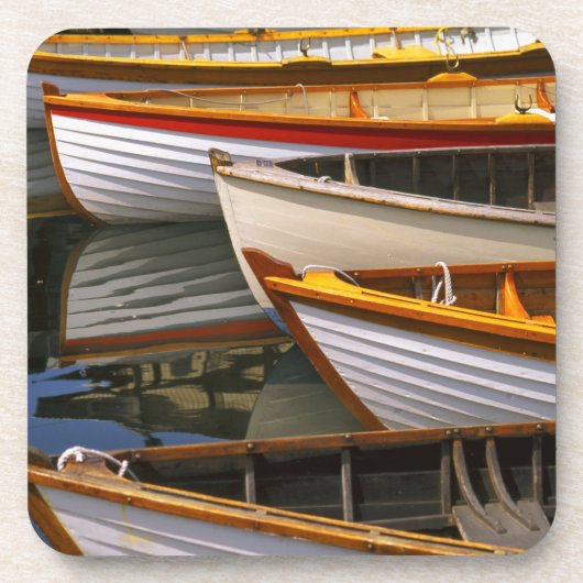 明るい色のボート-木製ボートセンター コースター (正面)