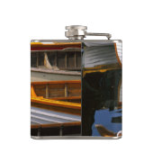 明るい色のボート-木製ボートセンター フラスク (裏面)