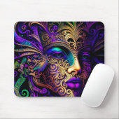 明るい色のマルディグラスマスク マウスパッド (マウス)