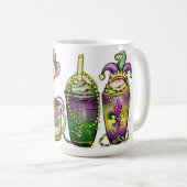 明るい色のマルディグラス飲料 コーヒーマグカップ (正面右)