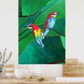 明るい色のヨーロッパビーイーター幾何学芸術 ポスター (キッチン)