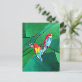 明るい色のヨーロッパビーイーター幾何学芸術 ポストカード (スタンド正面)