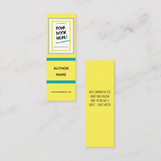 明るい色のライター作家のブックマーク スキニー名刺 (正面/裏面)