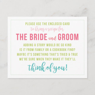 明るい色のレシピカードシャワーエンクロージャカード エンクロージャーカード