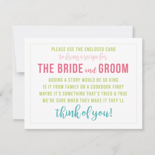 明るい色のレシピカードシャワー挿入 シーズンカード (正面)