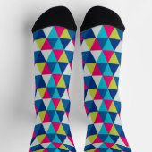 明るい色の三角形のシームレスなパターン ソックス (上部)