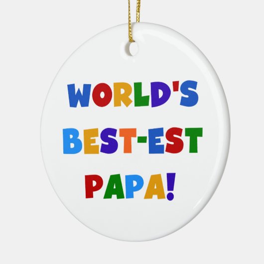 明るい色の世界で最も最高のなパパのTシャツおよびギフト セラミックオーナメント (左)