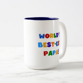 明るい色の世界で最も最高のなパパのTシャツおよびギフト ツートーンマグカップ (正面右)