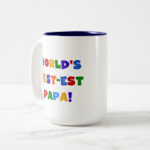 明るい色の世界で最も最高のなパパのTシャツおよびギフト ツートーンマグカップ (正面左)