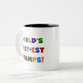 明るい色の世界で最も最高のなGrampsのギフト ツートーンマグカップ (正面左)