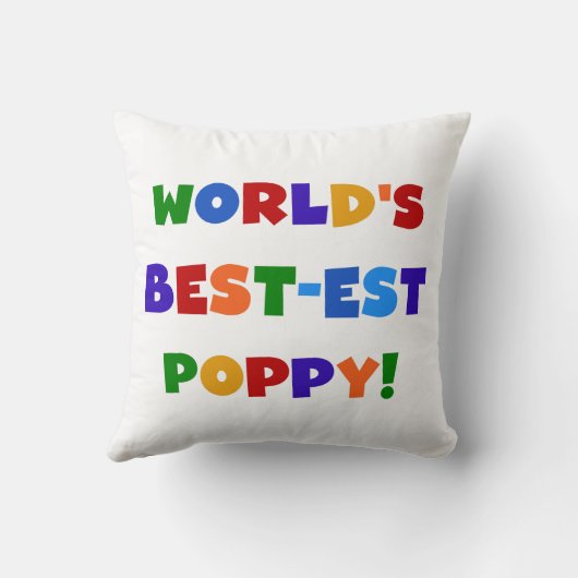 明るい色の世界で最高の最もポピーなプレゼント クッション (裏面)