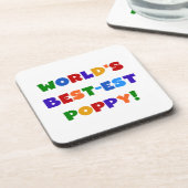 明るい色の世界で最高の最もポピーなプレゼント コースター (左側)