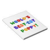 明るい色の世界で最高の最もポピーなプレゼント ノートパッド (アングル)