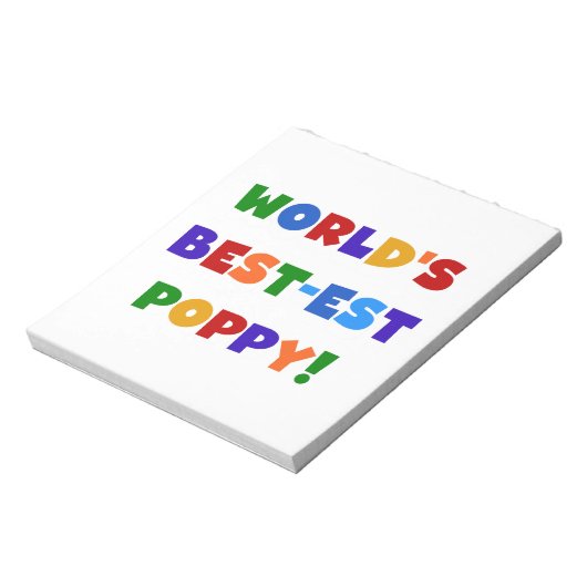 明るい色の世界で最高の最もポピーなプレゼント ノートパッド (回転)