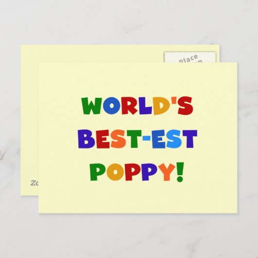 明るい色の世界で最高の最もポピーなプレゼント ポストカード (正面/裏面)