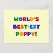 明るい色の世界で最高の最もポピーなプレゼント ポストカード (正面)