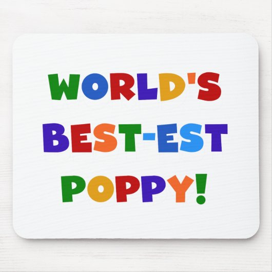 明るい色の世界で最高の最もポピーなプレゼント マウスパッド (正面)