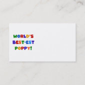 明るい色の世界で最高の最もポピーなプレゼント 名刺 (裏面)