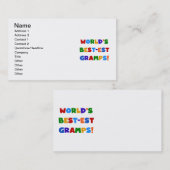 明るい色の世界のグランプ最高のスギフト 名刺 (正面/裏面)