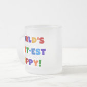 明るい色の世界のベスト米国東部標準時刻のケシのギフト フロストグラスマグカップ (正面左)