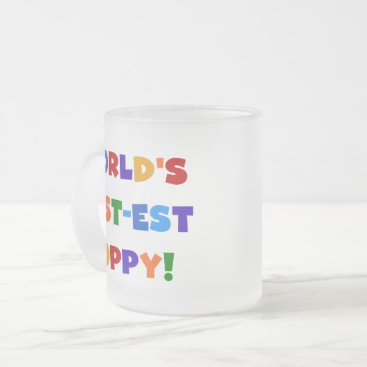 明るい色の世界のベスト米国東部標準時刻のケシのギフト フロストグラスマグカップ (正面左)