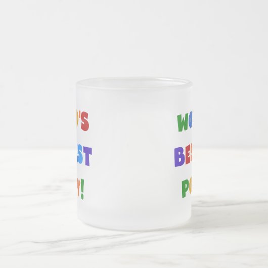 明るい色の世界のベスト米国東部標準時刻のケシのギフト フロストグラスマグカップ (中央)