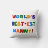 明るい色の世界のベスト米国東部標準時刻の乳母のギフト クッション (裏面)