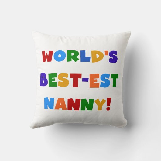 明るい色の世界のベスト米国東部標準時刻の乳母のギフト クッション (裏面)