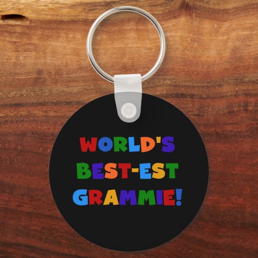 明るい色の世界のベスト米国東部標準時刻Grammieのギフト キーホルダー (正面)