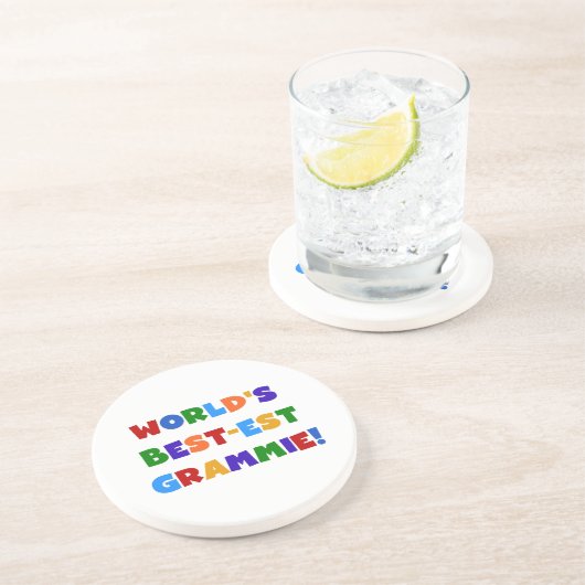 明るい色の世界のベスト米国東部標準時刻Grammieのギフト コースター (側面)