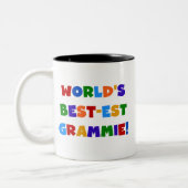 明るい色の世界のベスト米国東部標準時刻Grammieのギフト ツートーンマグカップ (左)