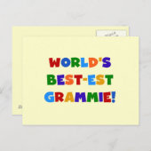 明るい色の世界のベスト米国東部標準時刻Grammieのギフト ポストカード (正面/裏面)