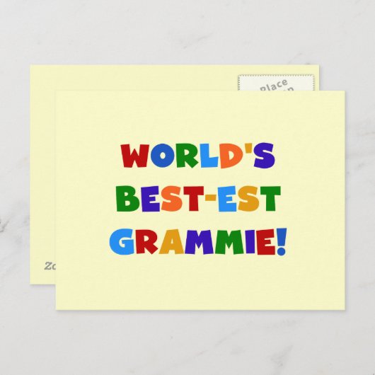 明るい色の世界のベスト米国東部標準時刻Grammieのギフト ポストカード (正面/裏面)