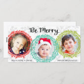 明るい色の休日のフォトカード/白 シーズンカード (正面/裏面)