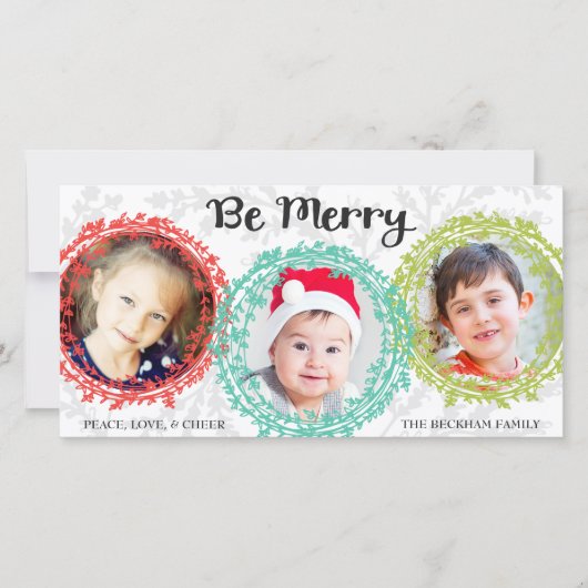 明るい色の休日のフォトカード/白 シーズンカード (正面)