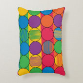 明るい色の円とストライプ アクセントクッション (正面(垂直))