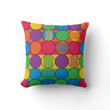 明るい色の円とストライプ