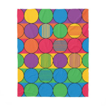 明るい色の円とストライプ