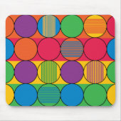 明るい色の円とストライプ マウスパッド (正面)