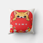 明るい色の可愛い猫 クッション (裏面)